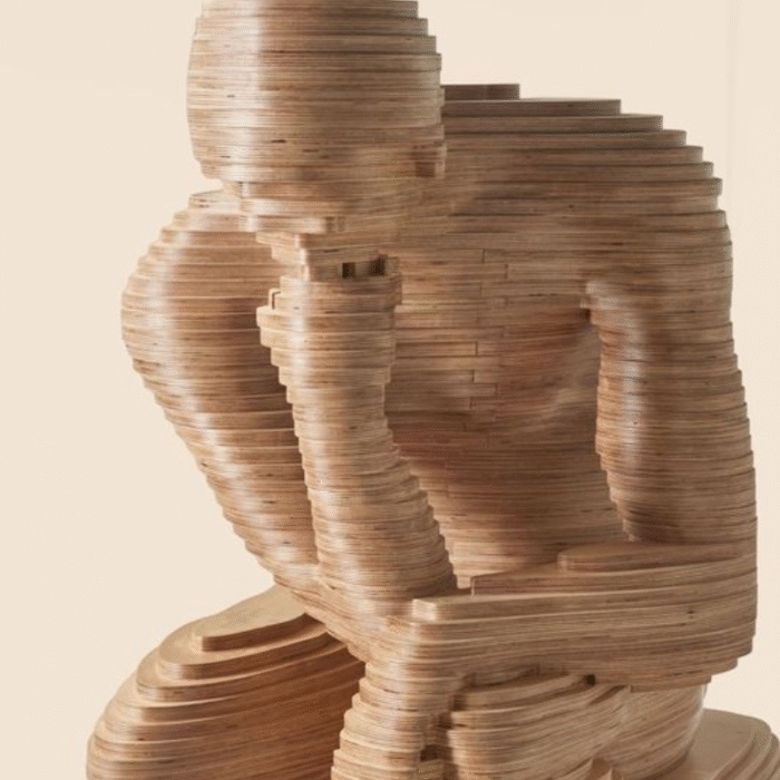 Sculpture en bois design - The Thinker par EBENEER